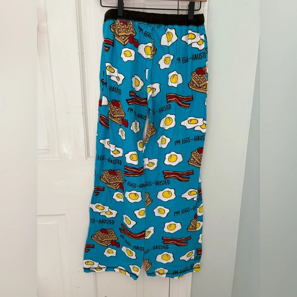 LazyOne “I’m Eggs-hausted” Bacon Eggs Pajama Pants – Women’s Small 100% Cotton - Picture 2 of 10